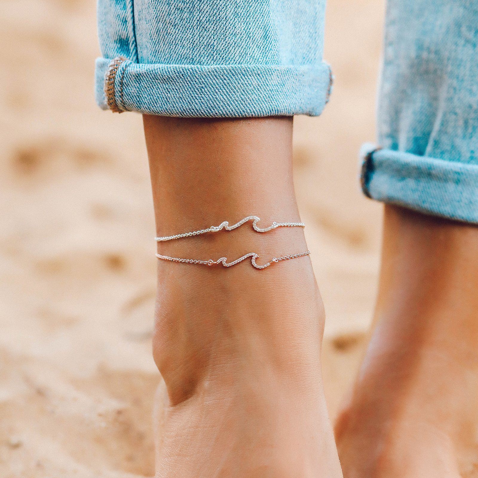 Pave Wave Anklet