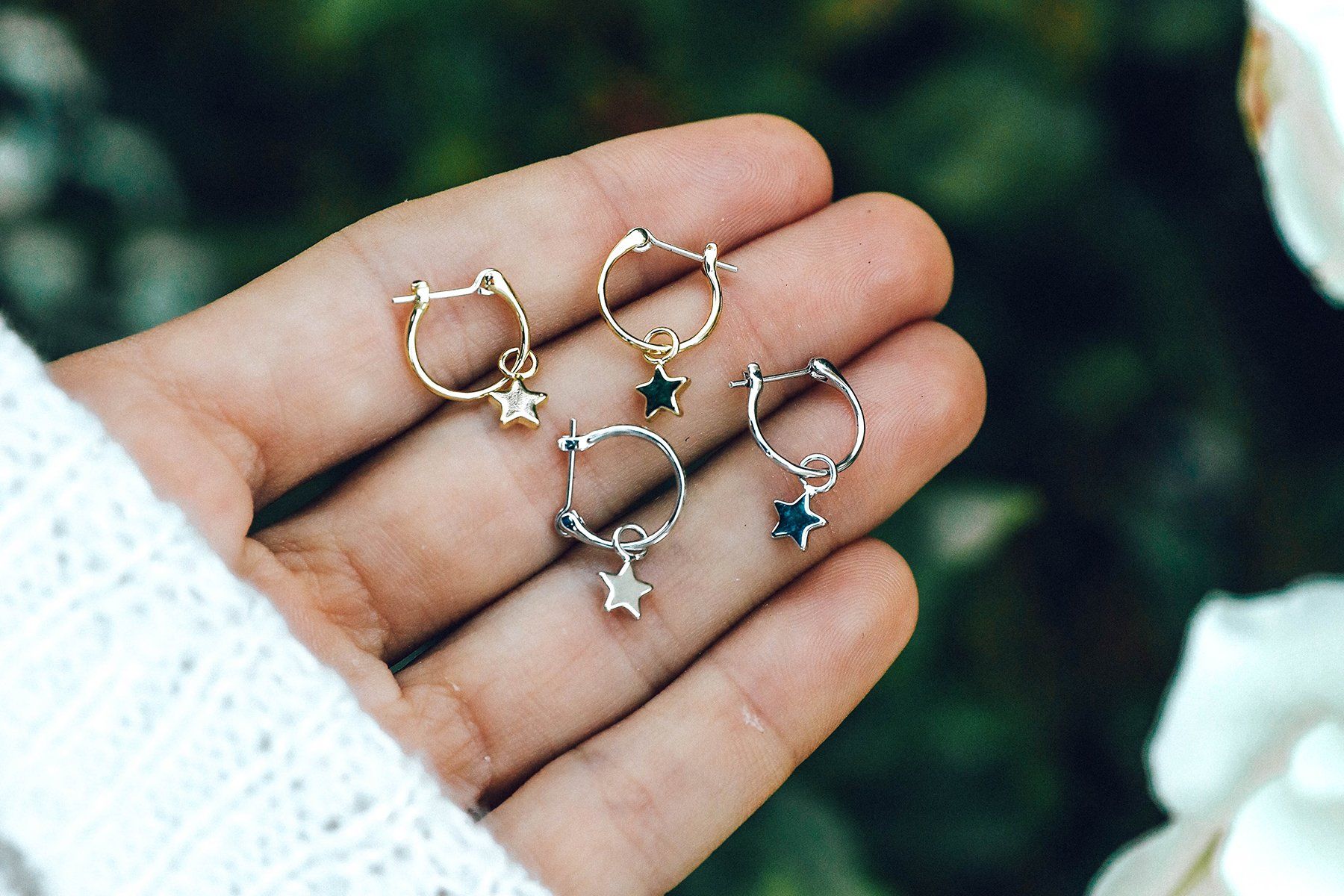 Star Hoop Earrings