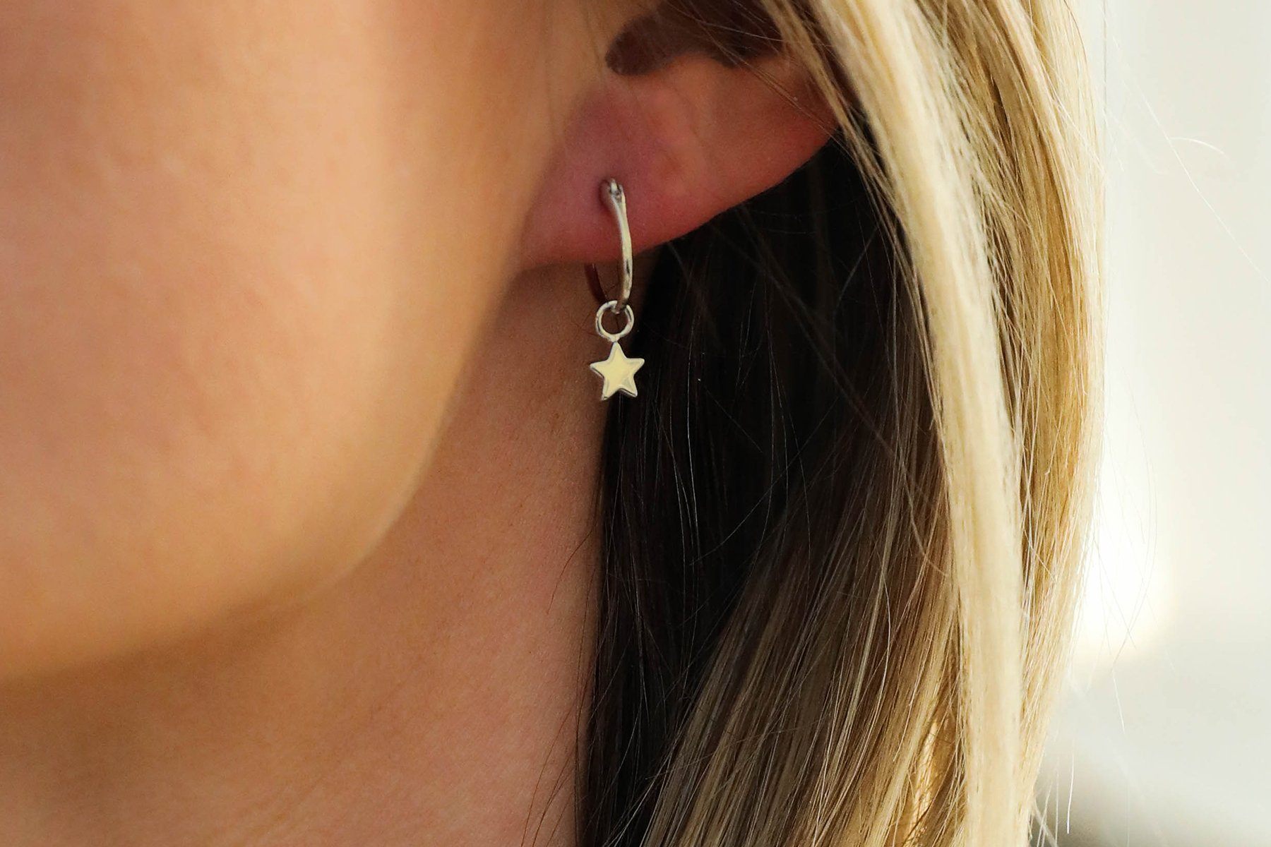 Star Hoop Earrings