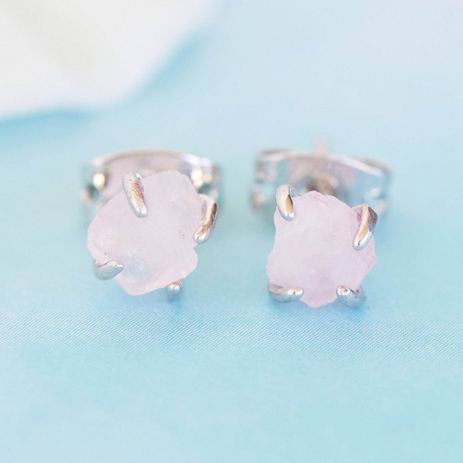 Raw Gemstone Stud Earrings