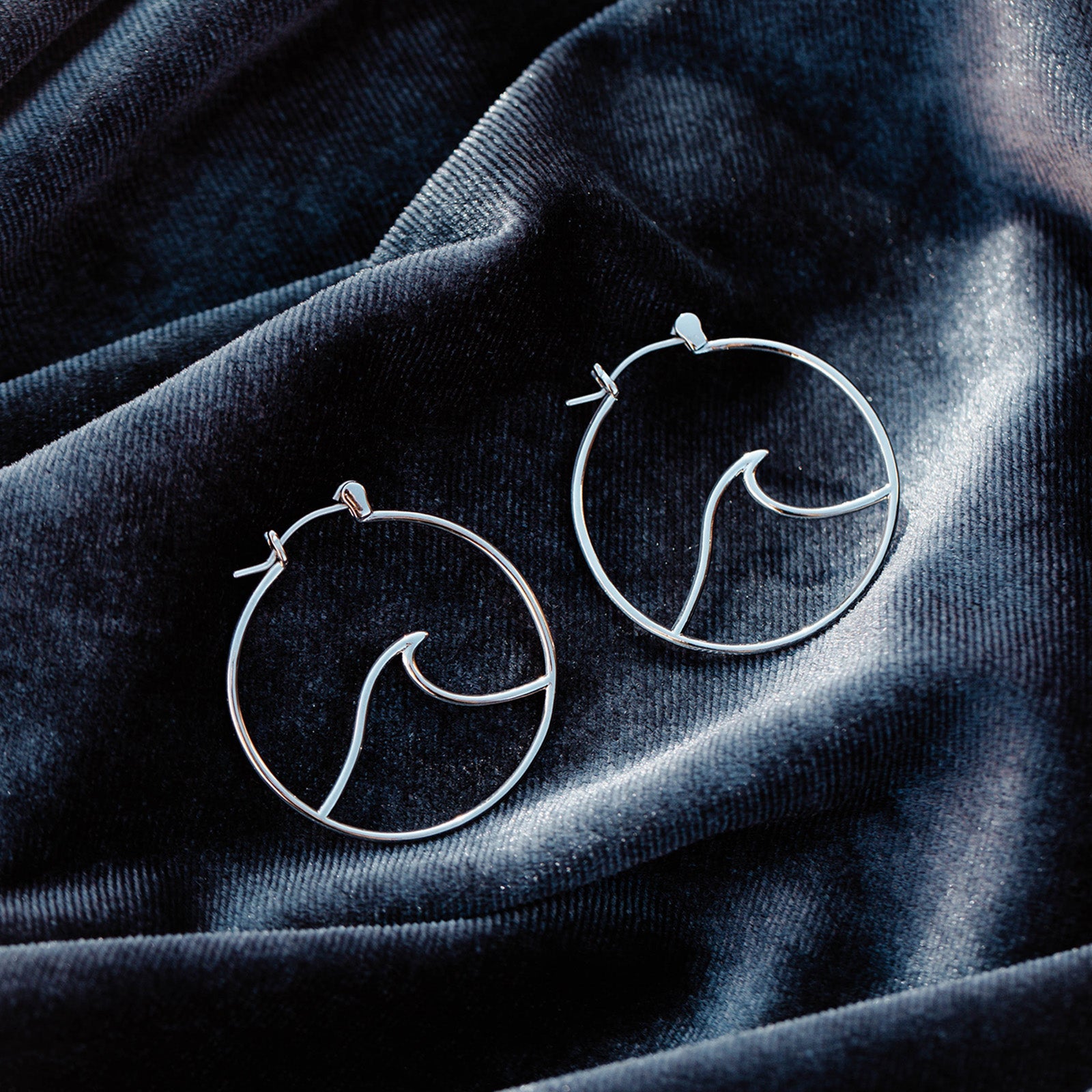 Large Wave Hoop Earrings