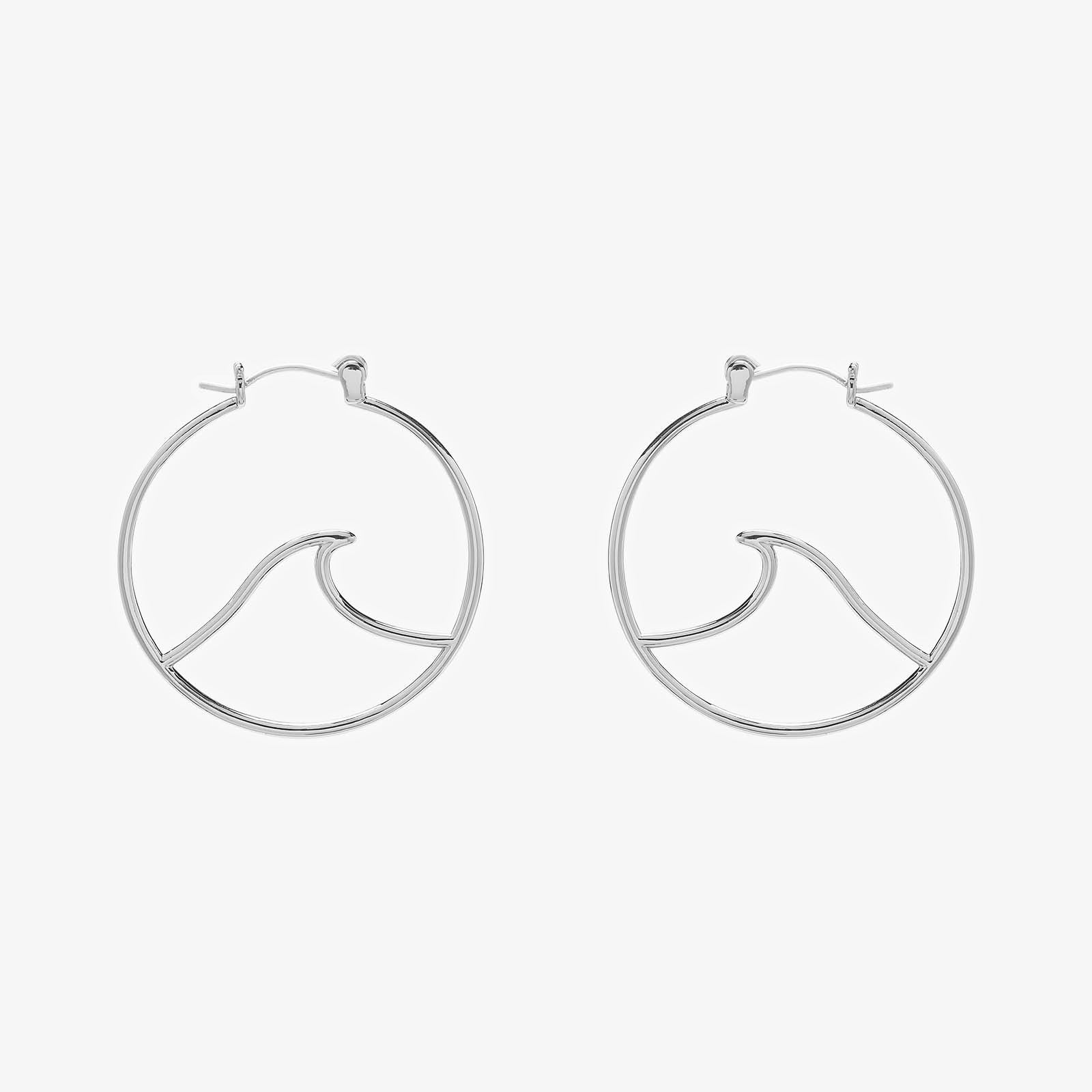 Large Wave Hoop Earrings