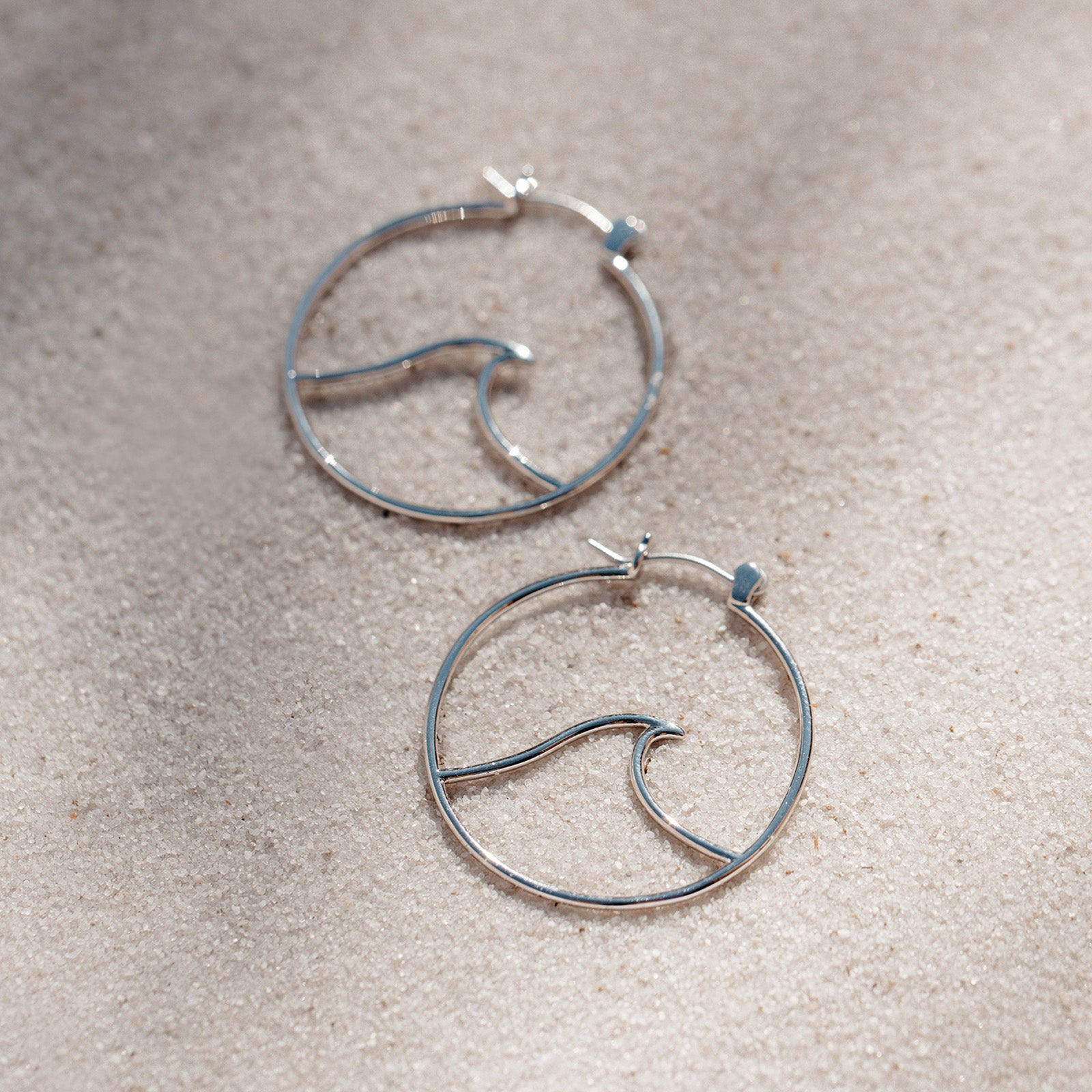 Large Wave Hoop Earrings