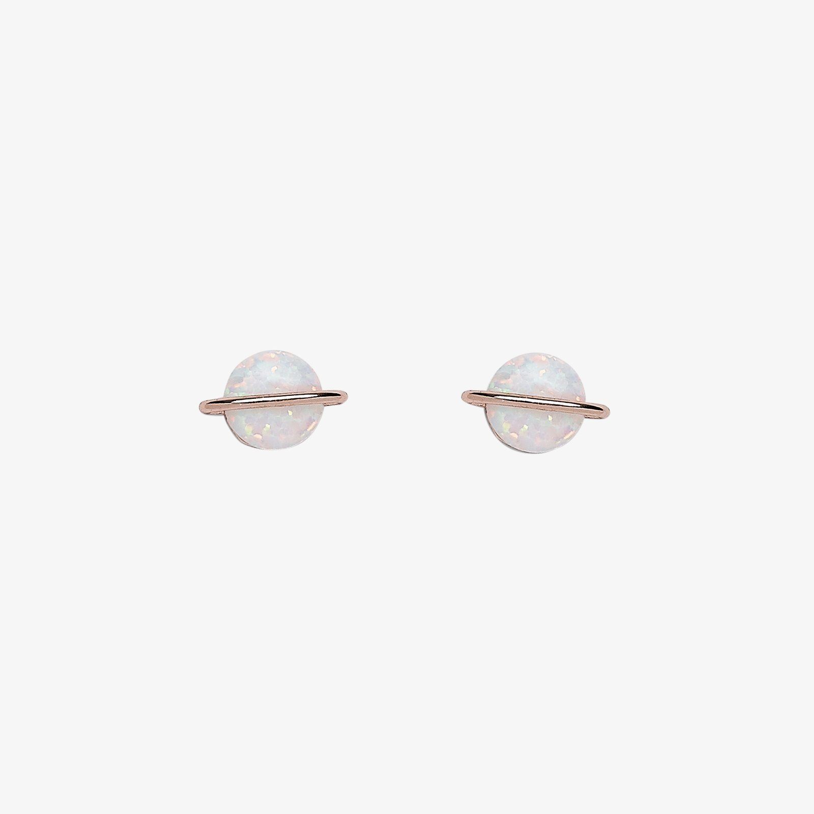 Opal Saturn Stud Earrings