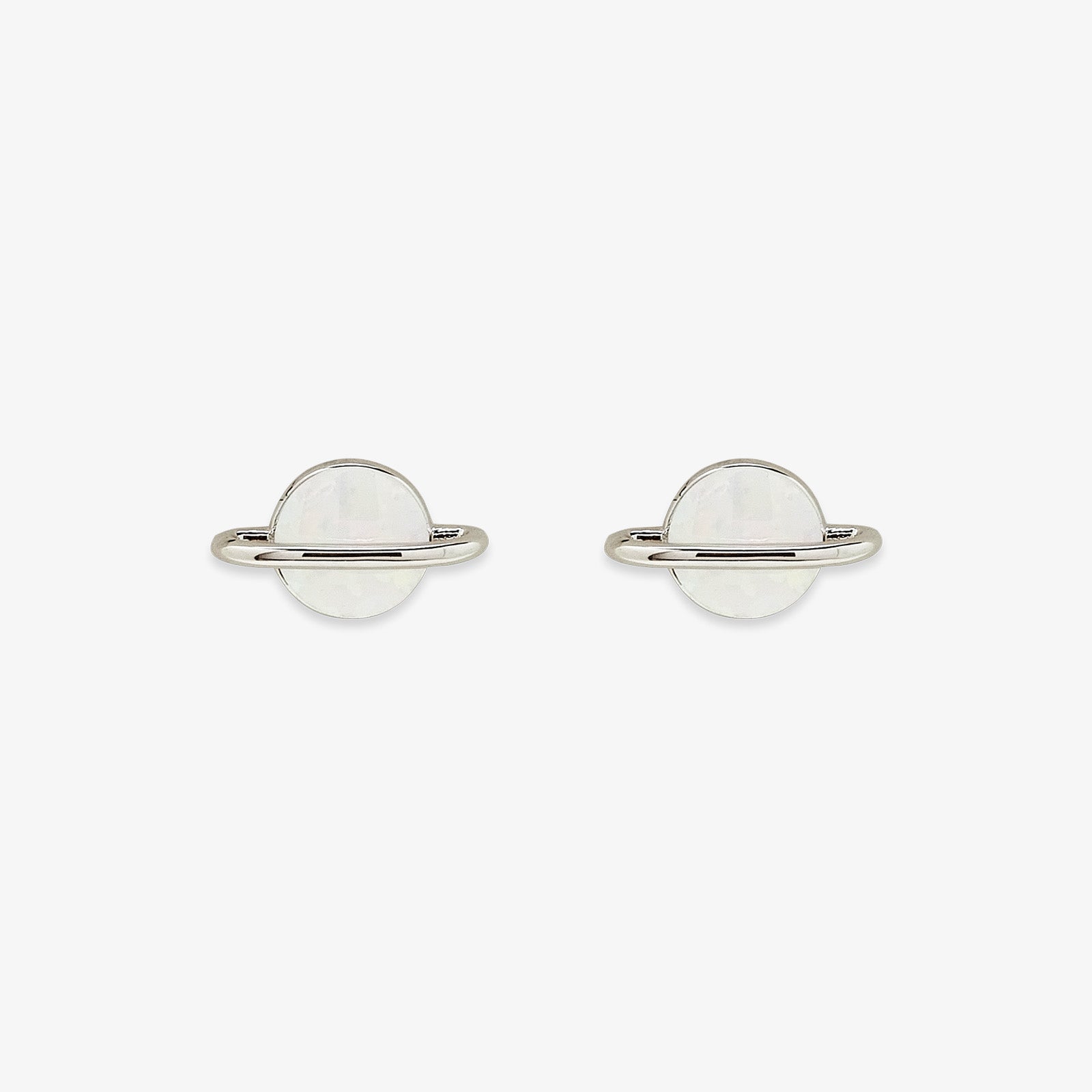 Opal Saturn Stud Earrings