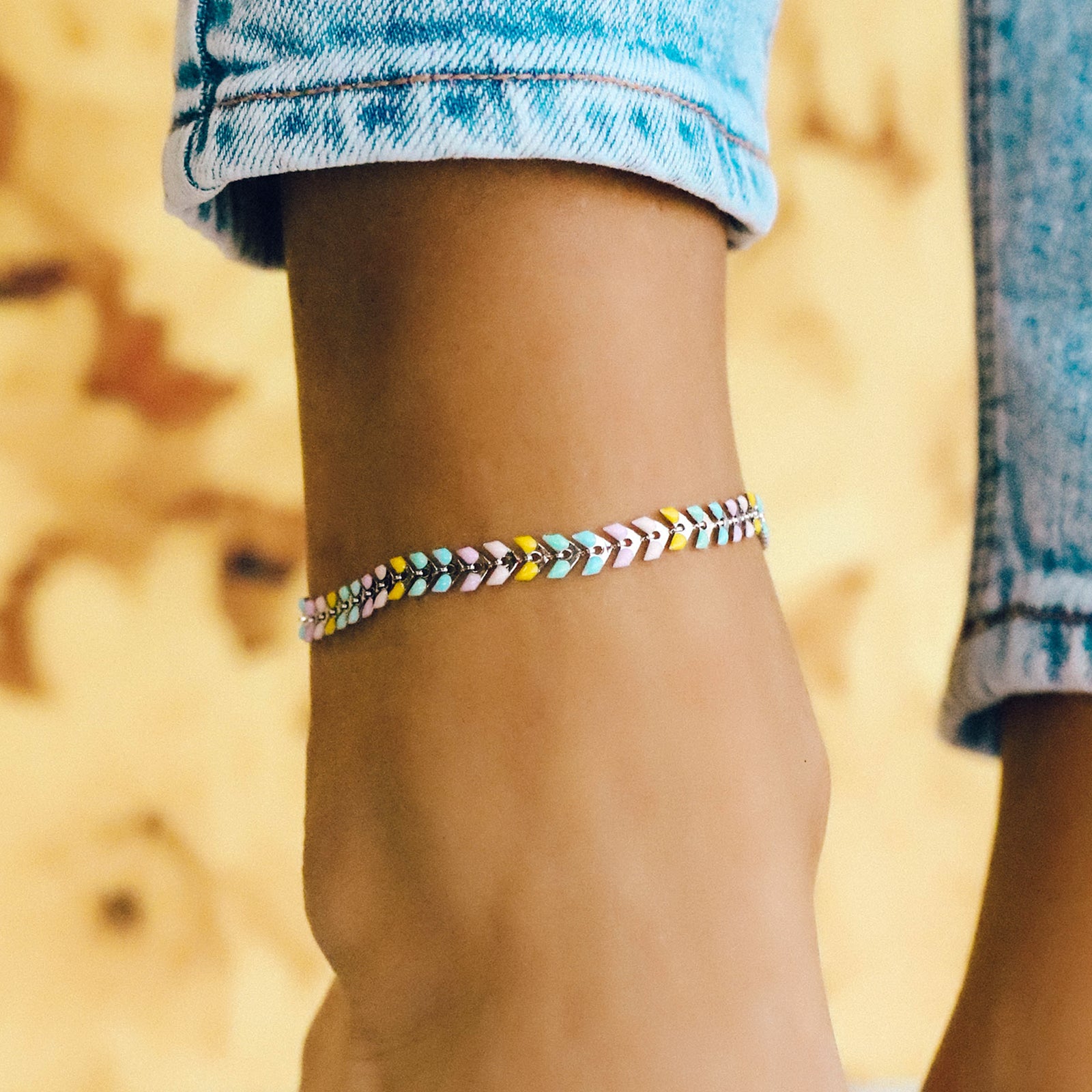 Rainbow Chevron Anklet