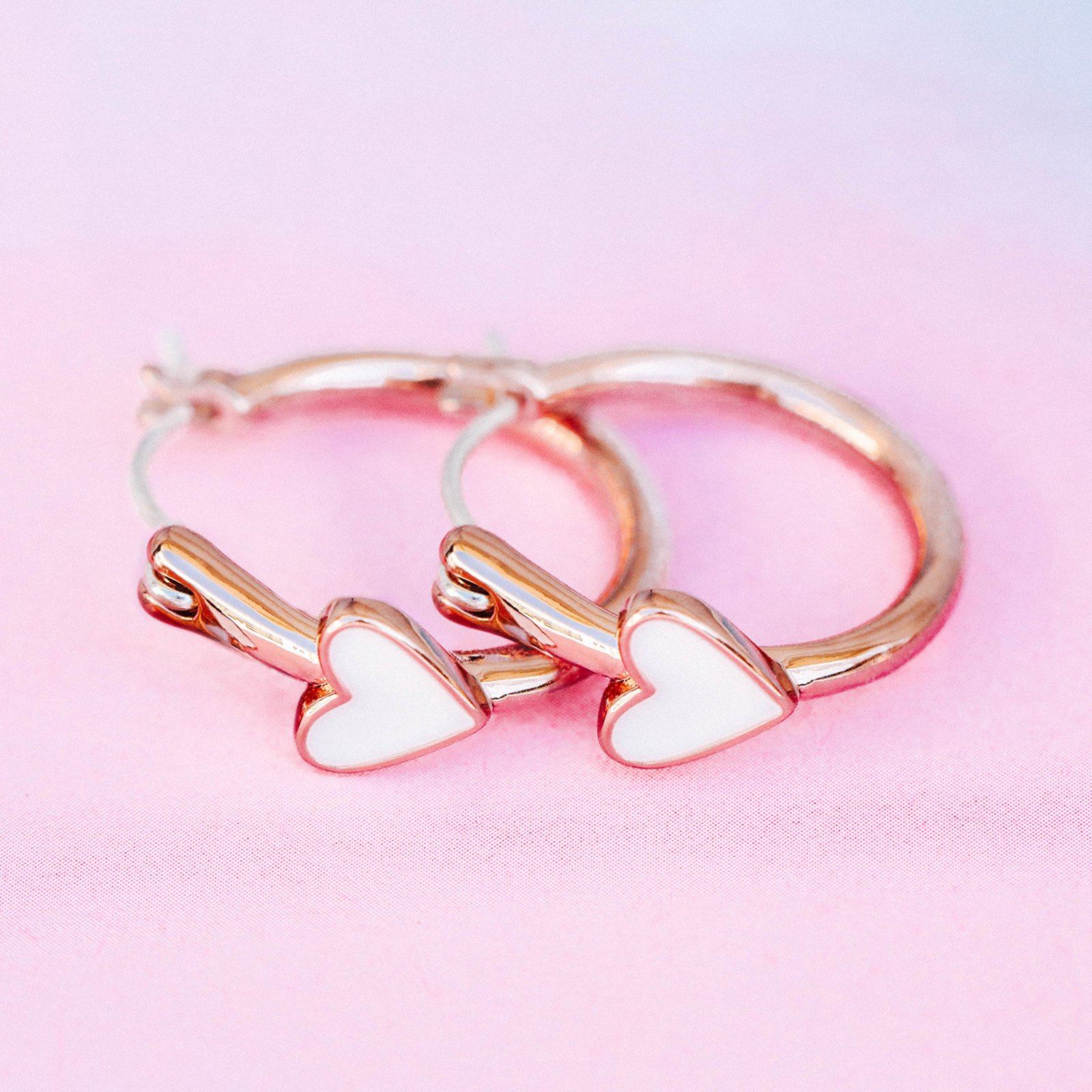 Petite Heart Hoop Earrings