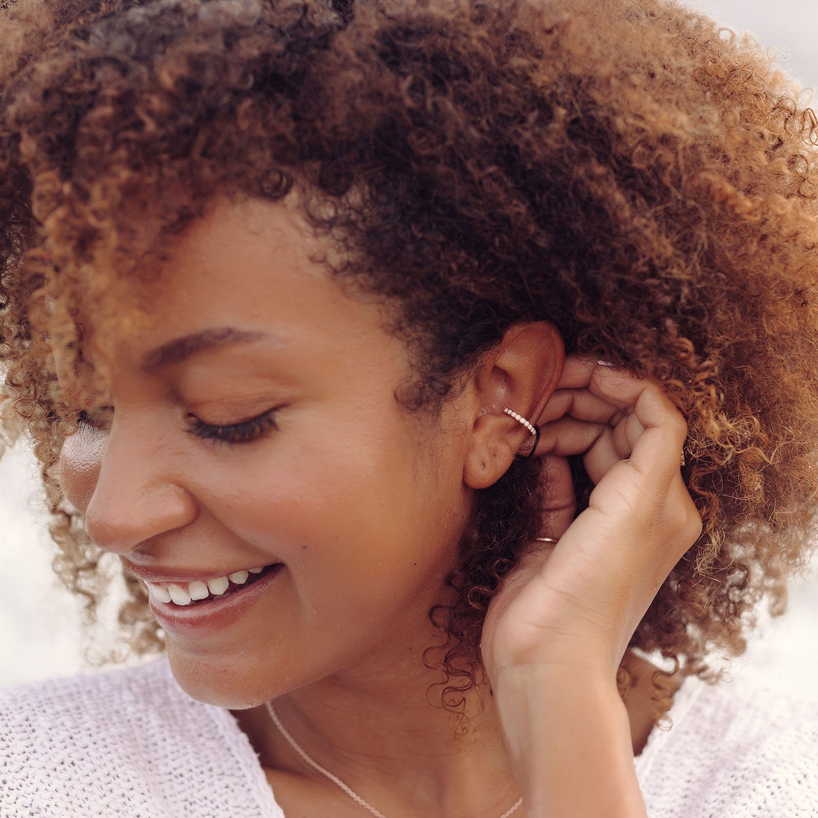 Delicate Opal Stone Ear Cuff