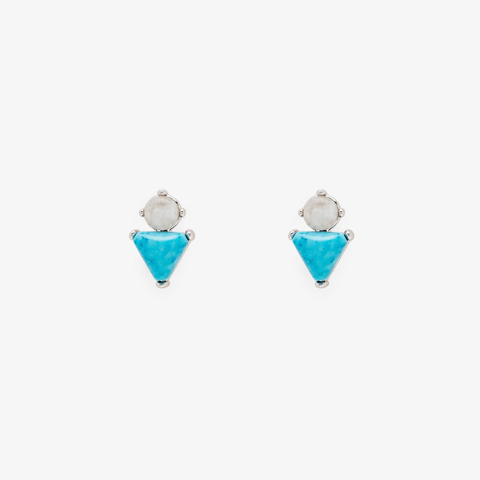 Turquoise & Moonstone Stud Earrings