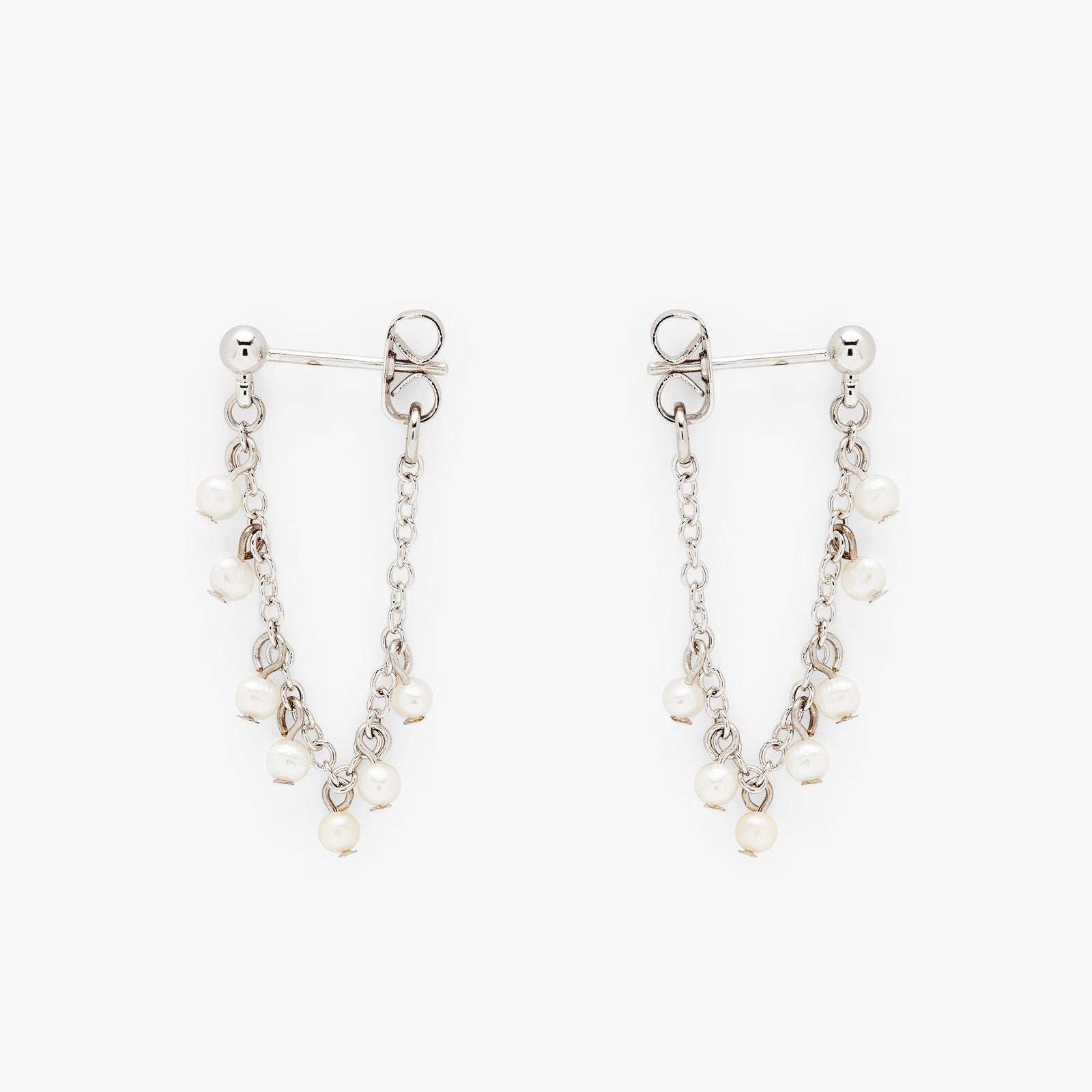 Pearl Chain Wrap Earrings