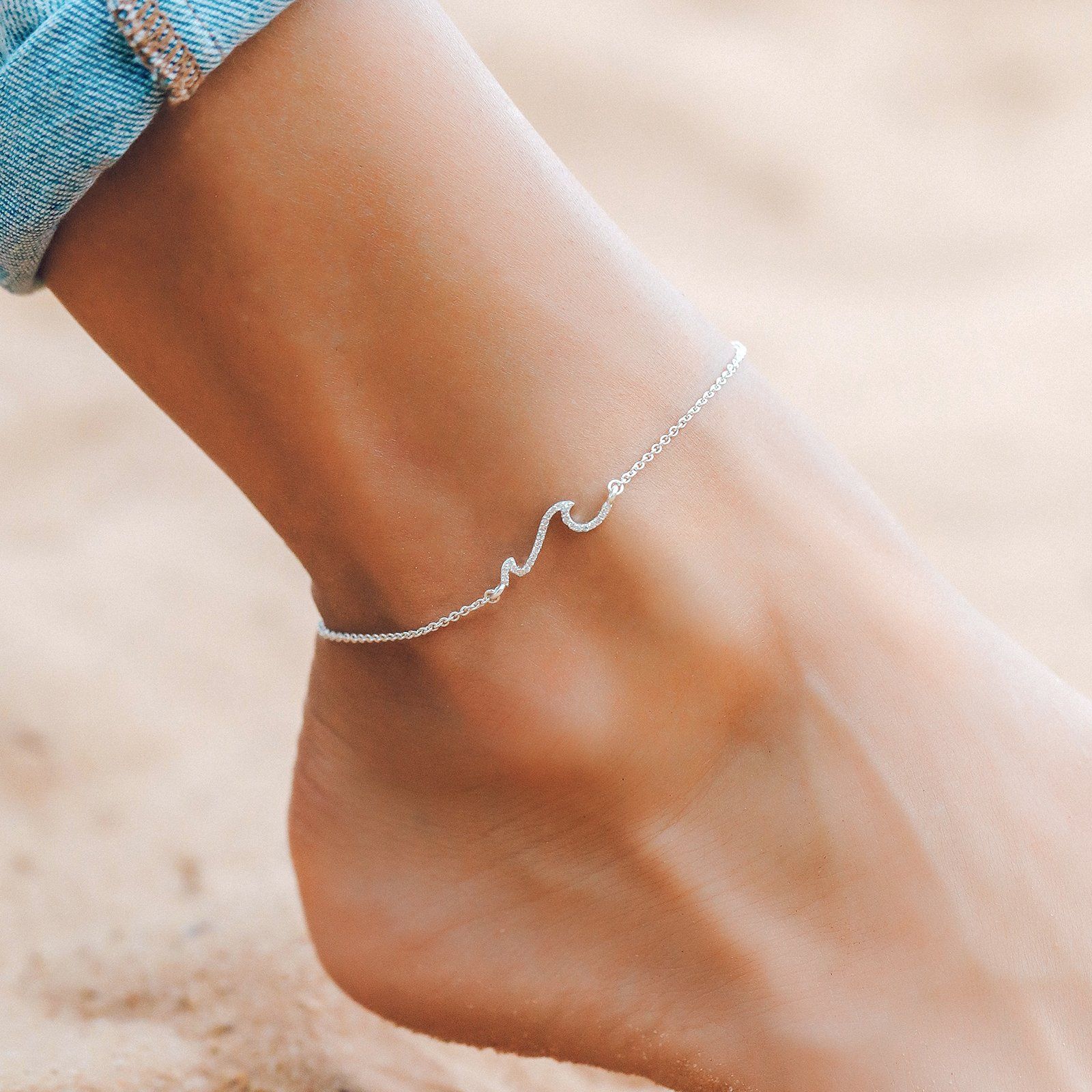 Pave Wave Anklet