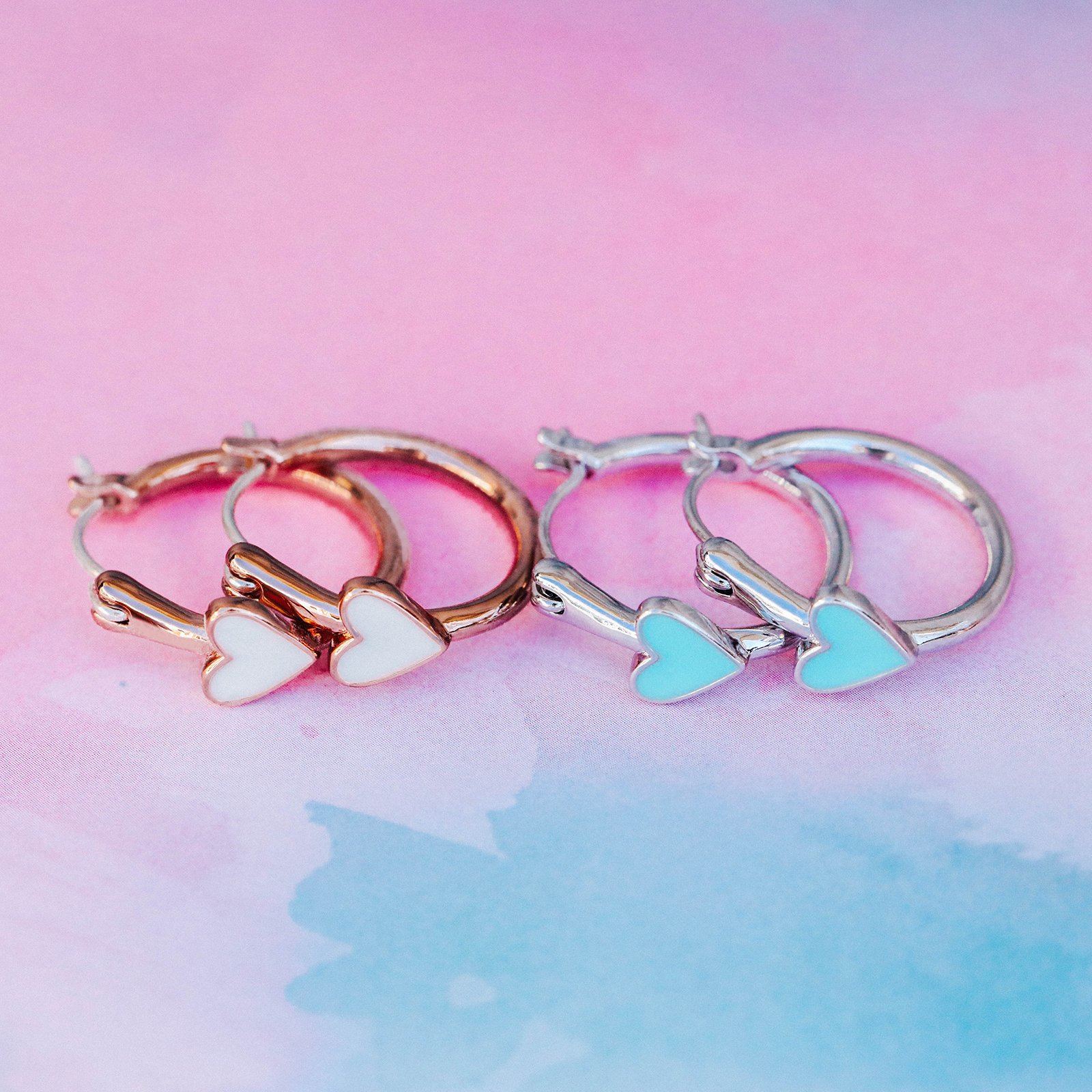 Petite Heart Hoop Earrings