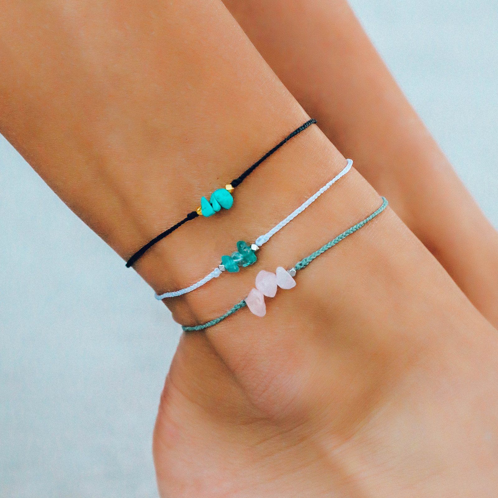 Fluorite Raw Stone Anklet