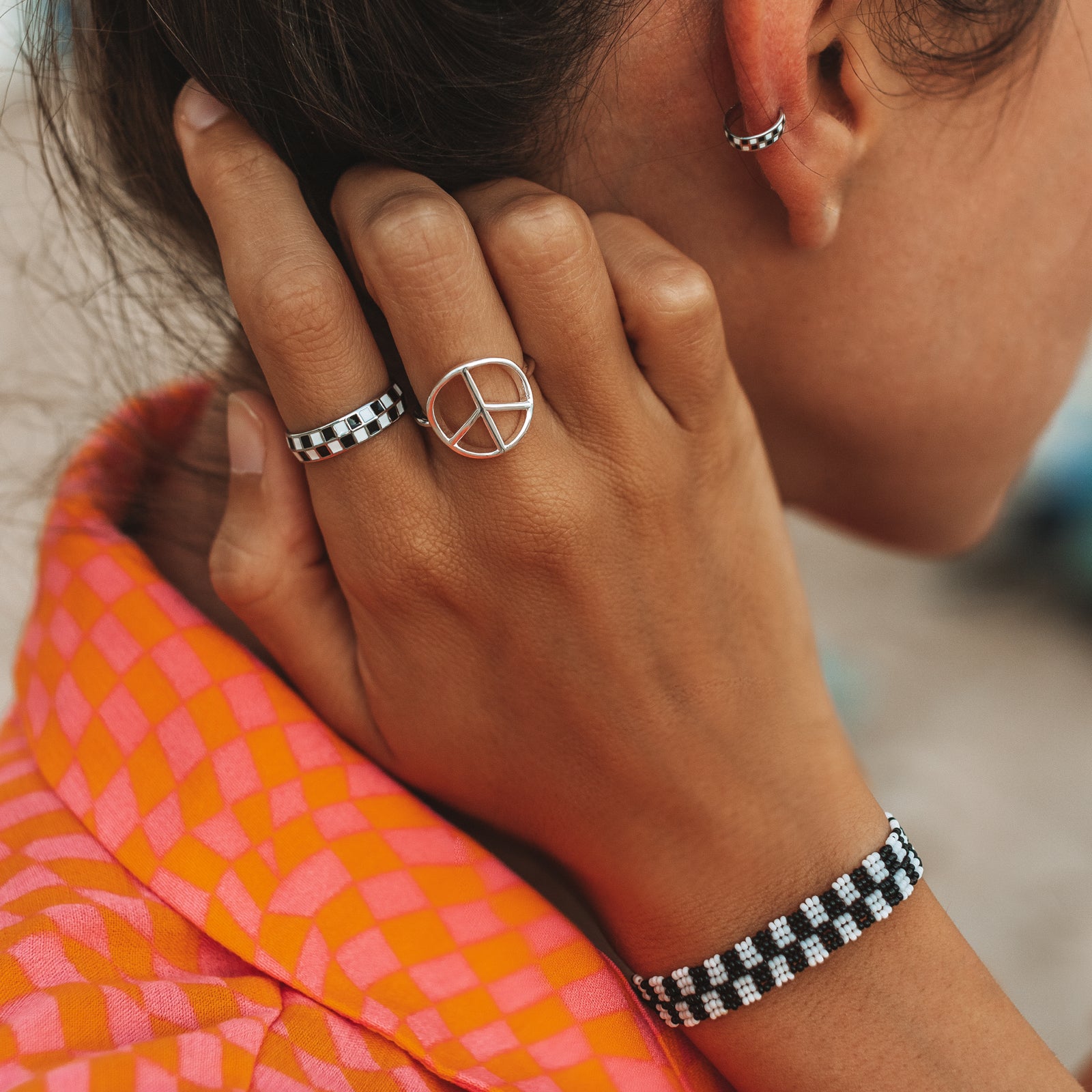 Woven Seed Bead Checkerboard Bracelet