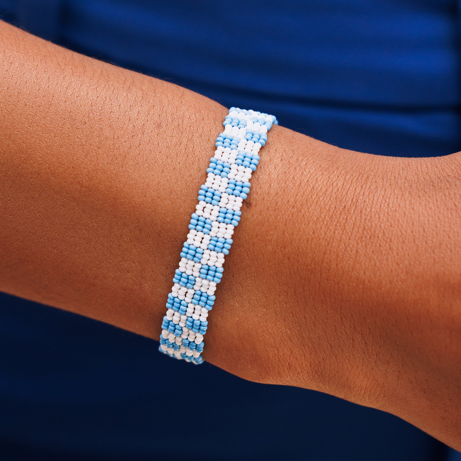 Woven Seed Bead Checkerboard Bracelet