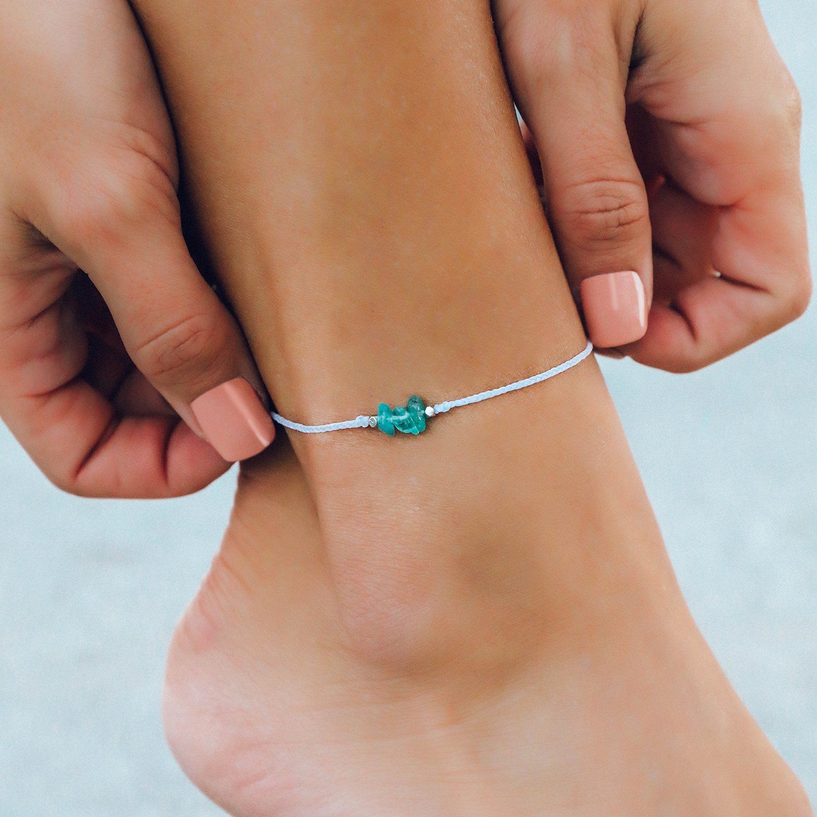 Fluorite Raw Stone Anklet