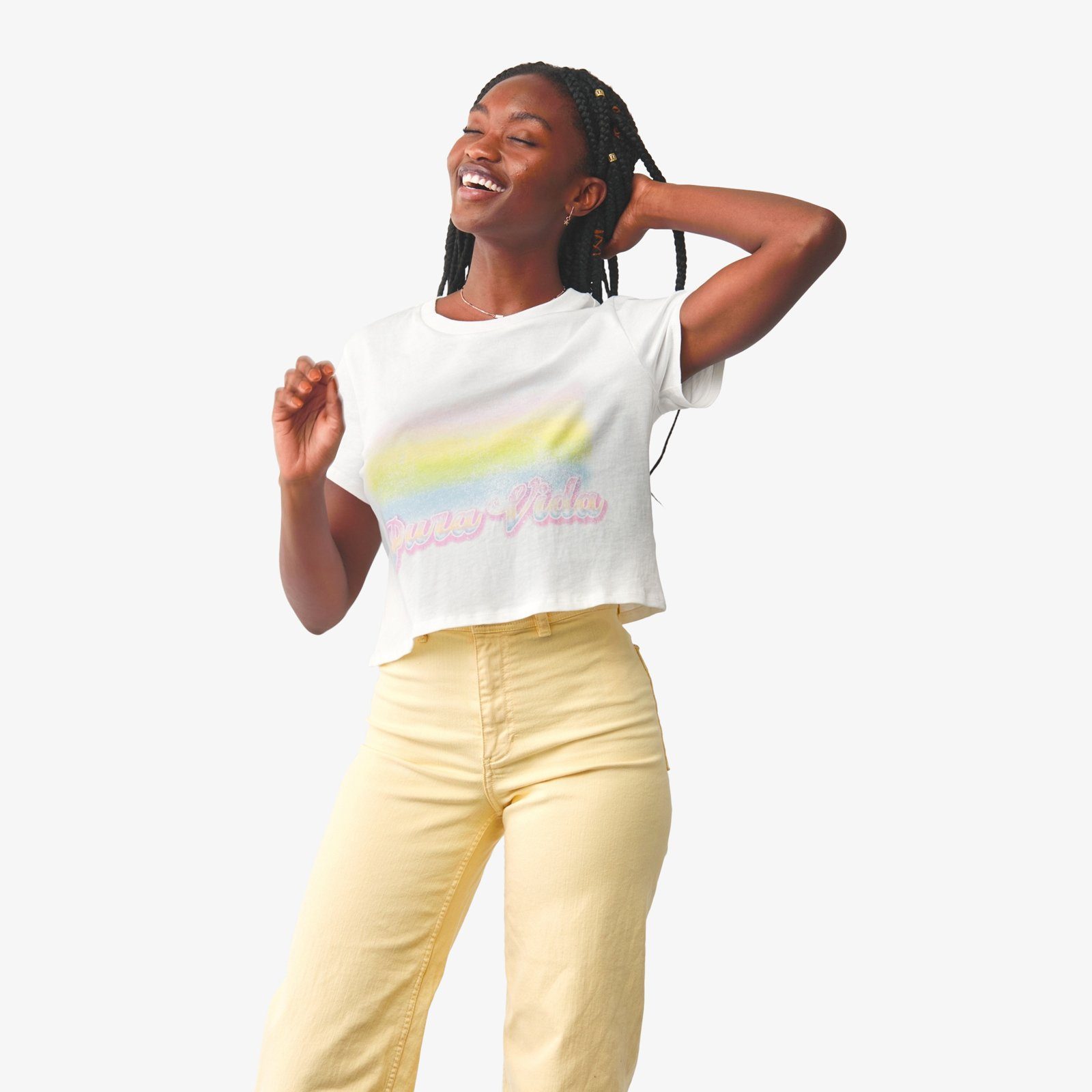 Pura Vida Rainbow Crop Tee