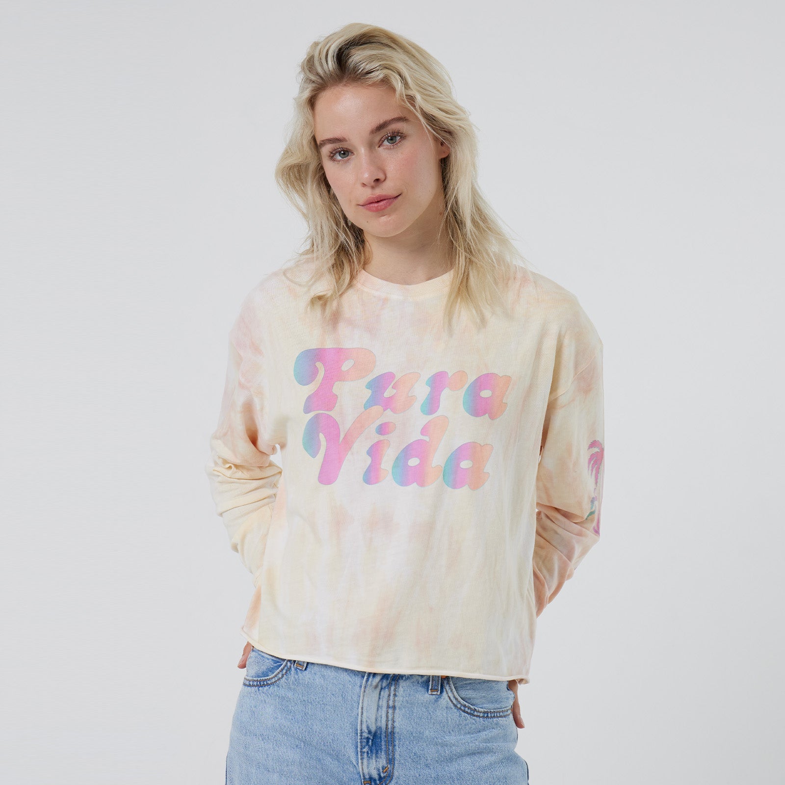 Sunset Palms Long Sleeve Boxy Tee