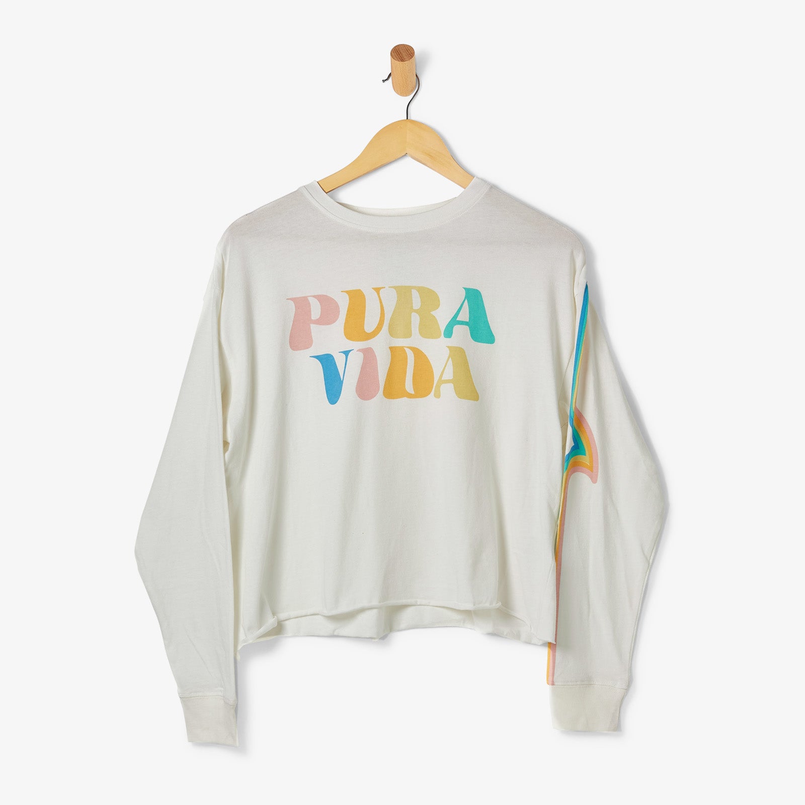 Rainbow Wave Long Sleeve Boxy Tee