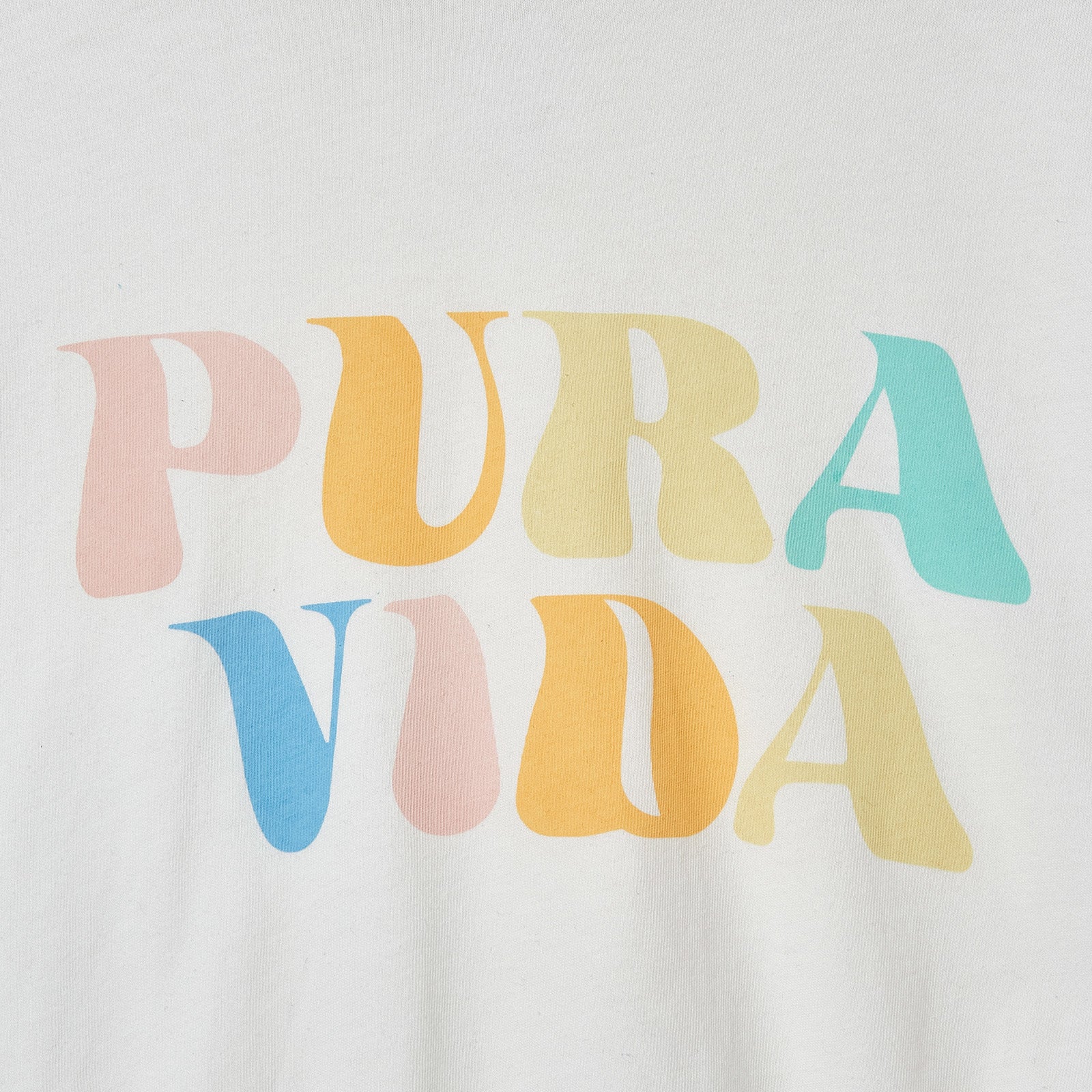 Pura Vida Rainbow Wave Crop Tee