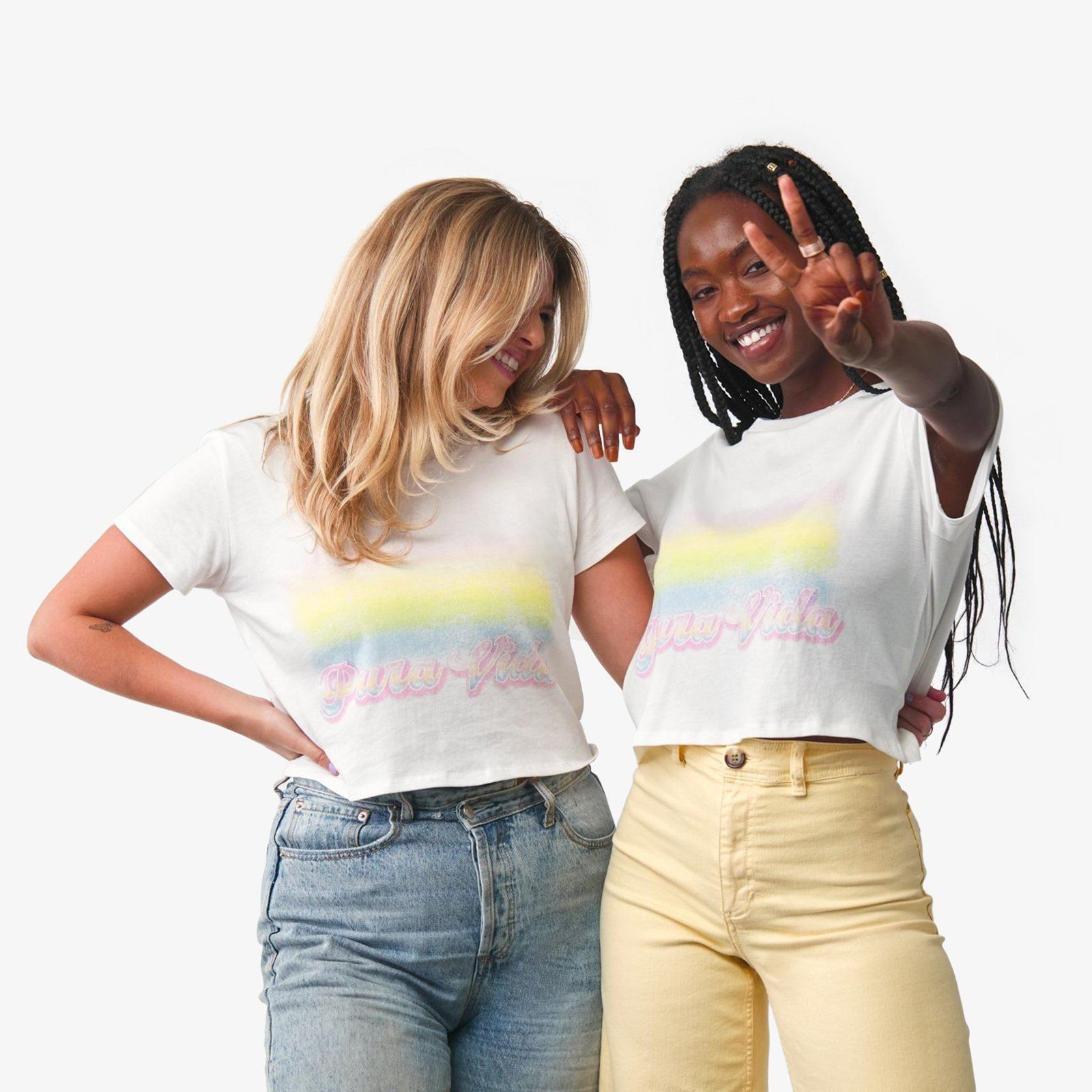 Pura Vida Rainbow Crop Tee